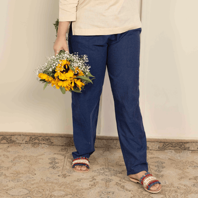 Women's Lounge Pant | Dark Blue | Fits Waist Size 28" to 36" – Womens Pants on Brown Living™. SKU: BT01011. Img 7.