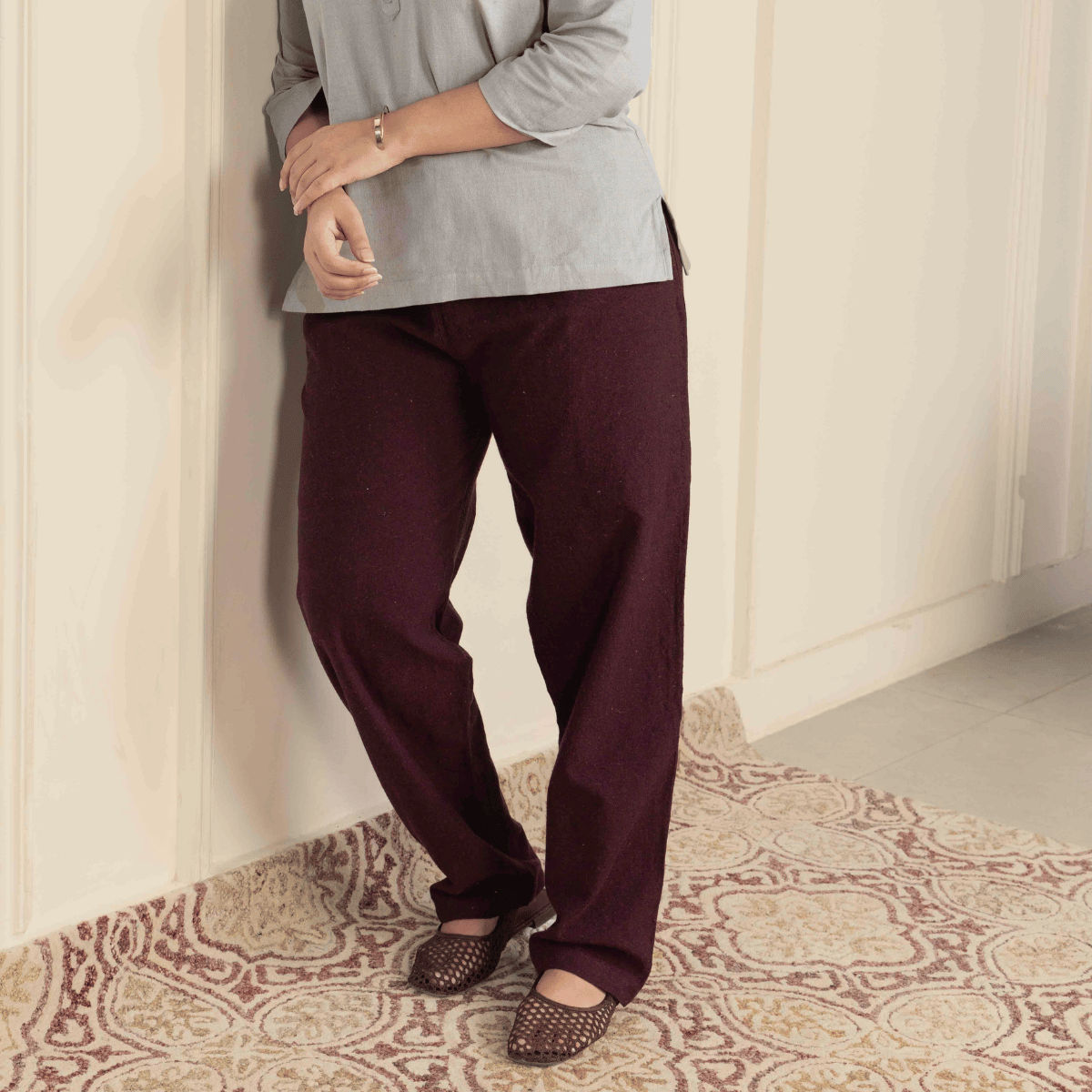 Women's Lounge Pant | Maroon | Fits Waist Size 28" to 36" – Womens Pants by Hope - House of Pure Eco available on Brown Living™. . SKU: BT01014. Img 1.