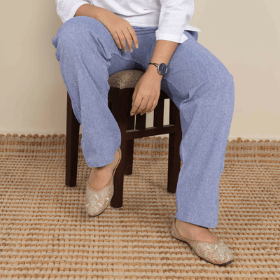 Women's Lounge Pants | Blue | Fits Waist Size 28" to 36" – Womens Pants on Brown Living™. SKU: BT01031. Img 9.