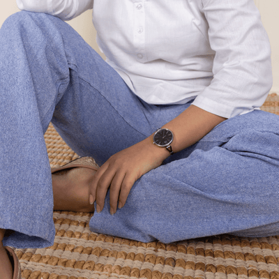 Women's Lounge Pants | Blue | Fits Waist Size 28" to 36" – Womens Pants on Brown Living™. SKU: BT01031. Img 7.