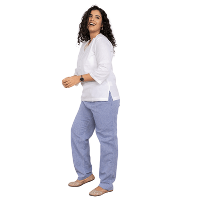 Women's Lounge Pants | Blue | Fits Waist Size 28" to 36" – Womens Pants on Brown Living™. SKU: BT01031. Img 2.