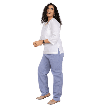 Women's Lounge Pants | Blue | Fits Waist Size 28" to 36" – Womens Pants by Hope - House of Pure Eco available on Brown Living™. . SKU: BT01031. Img 2.