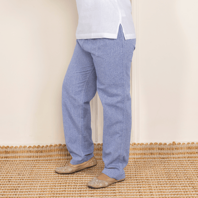 Women's Lounge Pants | Blue | Fits Waist Size 28" to 36" – Womens Pants on Brown Living™. SKU: BT01031. Img 5.
