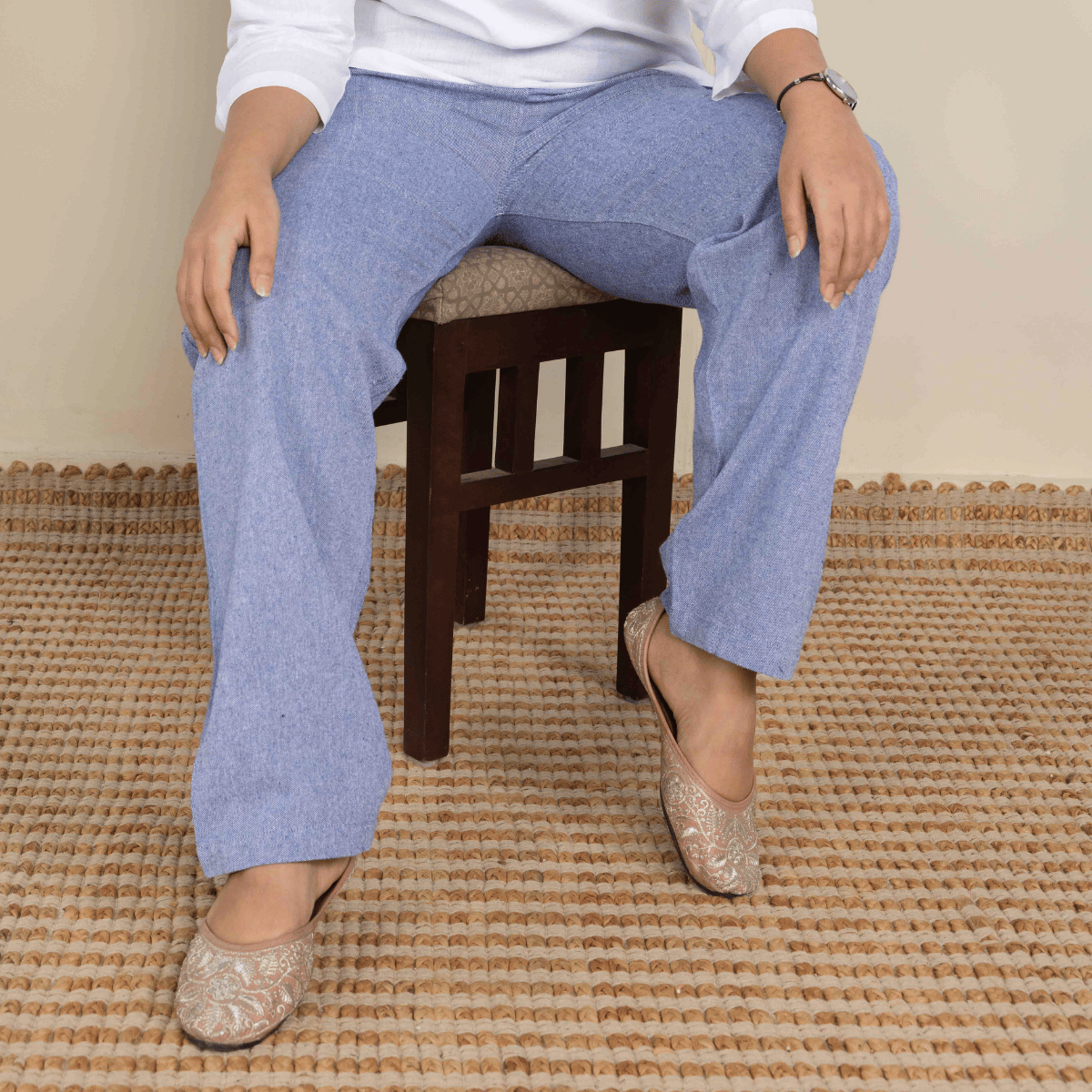 Women's Lounge Pants | Blue | Fits Waist Size 28" to 36" – Womens Pants by Hope - House of Pure Eco available on Brown Living™. . SKU: BT01031. Img 4.