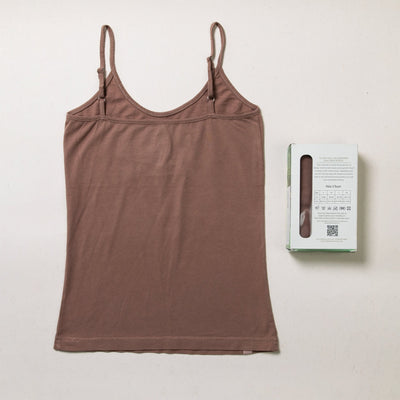Women’s Organic Camisole/Slip – Soft, Plant Dyed & Anti - Microbial – Womens Top on Brown Living™. SKU: BVW012BM. Img 6.