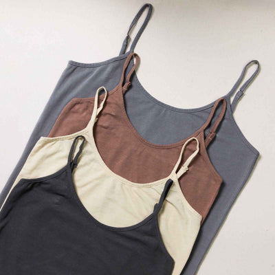 Women’s Organic Camisole/Slip – Soft, Plant Dyed & Anti - Microbial – Womens Top on Brown Living™. SKU: BVW012YS. Img 1.