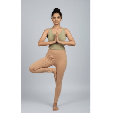 Womens Stretchable Yoga & Athleisure Leggings – Womens Leggings on Brown Living™. SKU: SHNO-BL-82. Img 1.