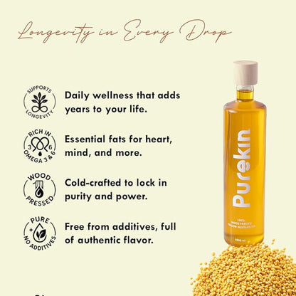 Wood Pressed Mustard Oil – Natural & Healthy Cooking Oil – Cooking Oils on Brown Living™. SKU: PWPYMO1000G. Img 3.