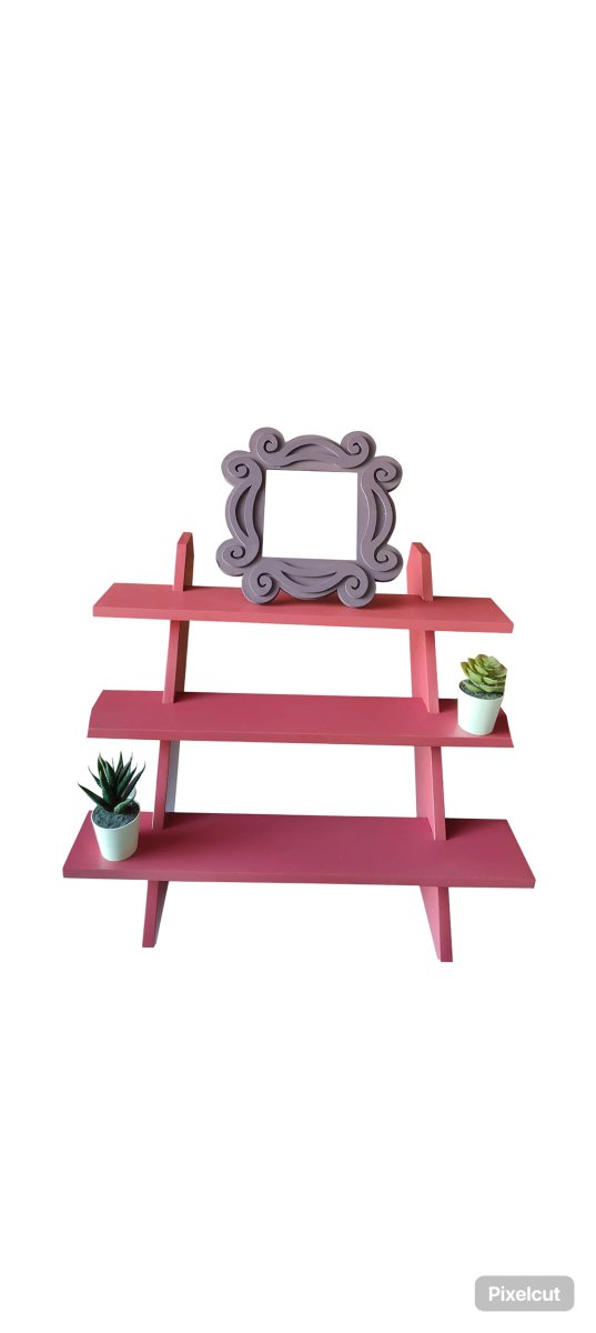 Wooden 3 Layer Foldable Multipurpose Display Rack - Pink | Verified Sustainable by Brown Living™