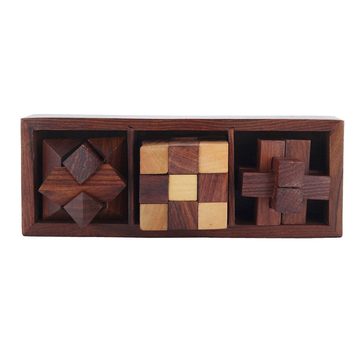 Wooden 3D Puzzles Game 3 - in - 1 Brain Teaser Game – Learning & Educational Toys on Brown Living™. SKU: BLSC1002441. Img 5.