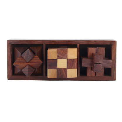 Wooden 3D Puzzles Game 3 - in - 1 Brain Teaser Game – Learning & Educational Toys on Brown Living™. SKU: BLSC1002441. Img 5.