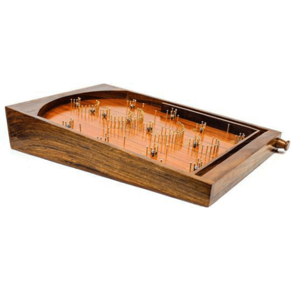 Wooden Bagatelle Traditionally Crafted Tabletop Pinball Game – Learning & Educational Toys on Brown Living™. SKU: BLSC1135. Img 1.