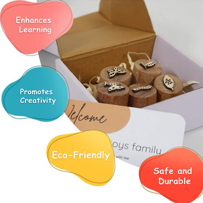 Wooden Butterfly Stamp Set – Craft Stamps for Kids & DIY Projects – Learning & Educational Toys on Brown Living™. SKU: butterflylife. Img 2.