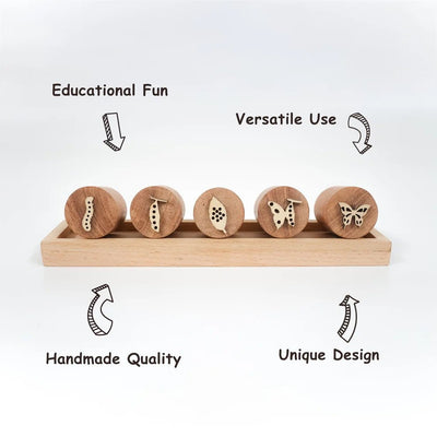 Wooden Butterfly Stamp Set – Craft Stamps for Kids & DIY Projects – Learning & Educational Toys on Brown Living™. SKU: butterflylife. Img 3.