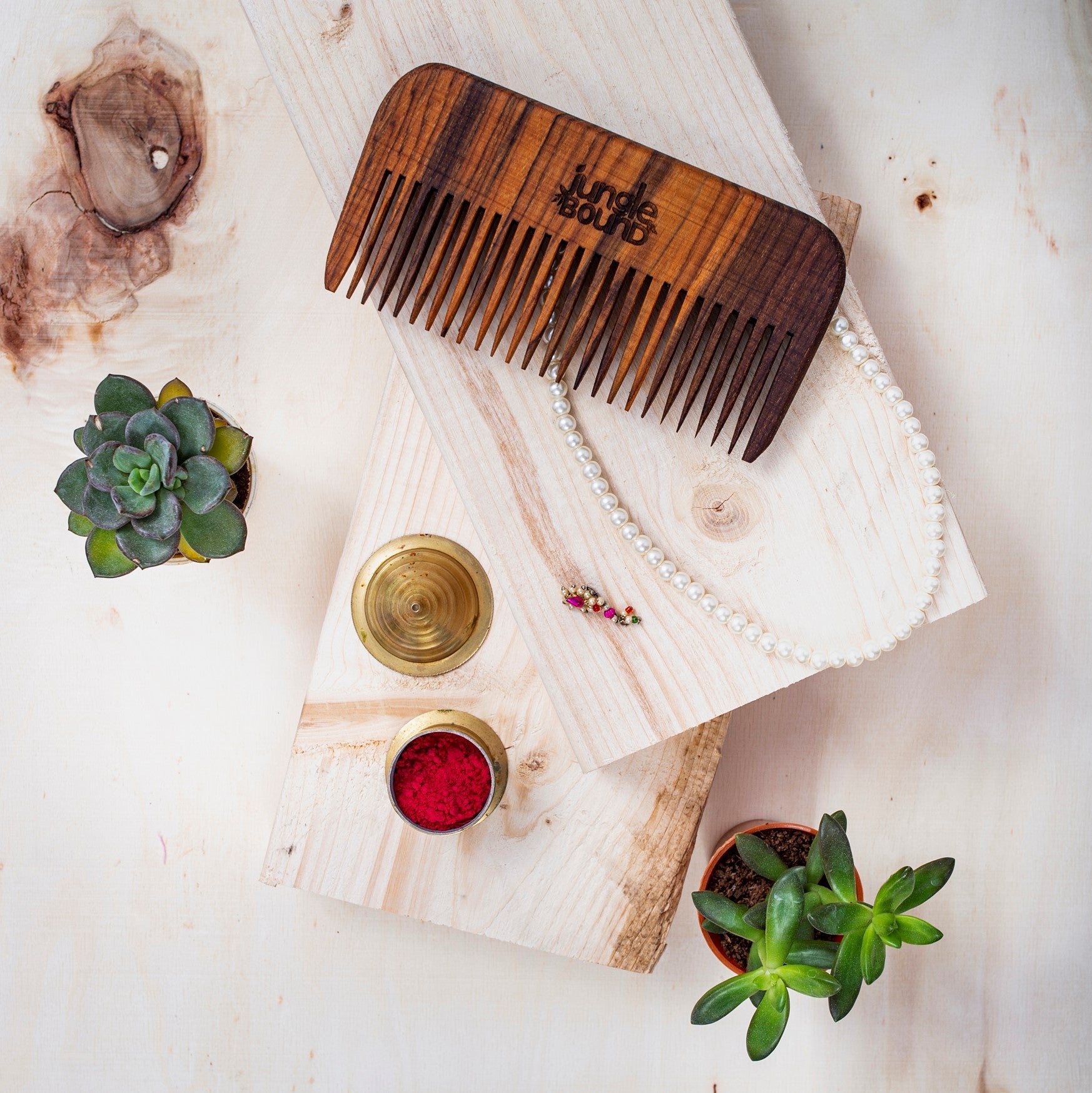 Wooden Comb | Natural Anti Static Hair Comb – Hair Comb on Brown Living™. SKU: H0002. Img 2.