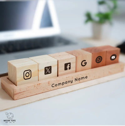 Wooden Core Values Gift – Handcrafted Desk Decor – Desk Organizers on Brown Living™. SKU: socialdice. Img 1.