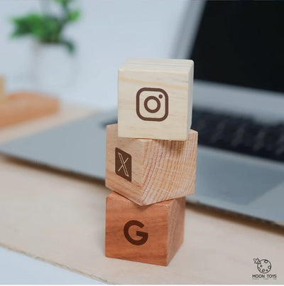 Wooden Core Values Gift – Handcrafted Desk Decor – Desk Organizers on Brown Living™. SKU: socialdice. Img 2.