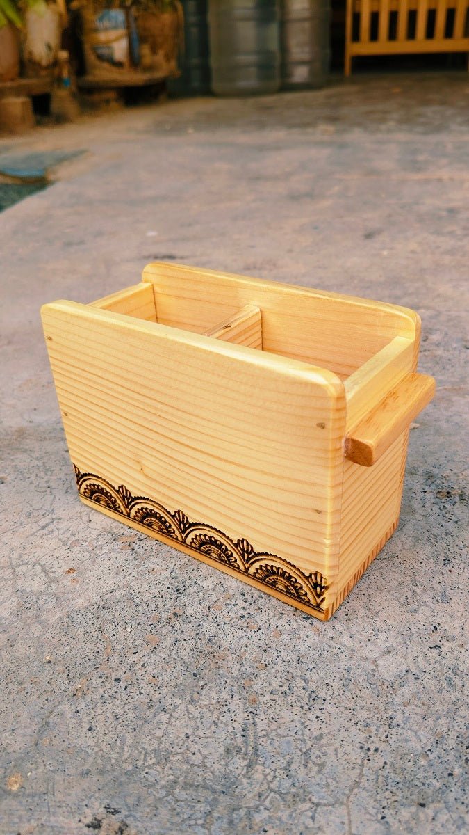 Wooden Cutlery Holder | Natural Kitchen Organiser – Kitchen Organizers on Brown Living™. SKU: Cutleryholder02. Img 1.