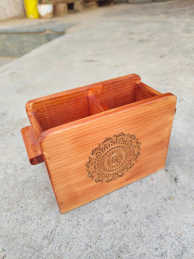 Wooden Cutlery Holder With Mandala Design | Kitchen Organiser – Kitchen Organizers on Brown Living™. SKU: Cutleryholder01. Img 8.