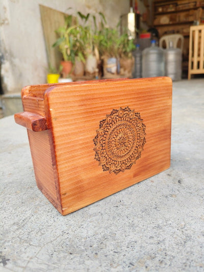 Wooden Cutlery Holder With Mandala Design | Kitchen Organiser – Kitchen Organizers on Brown Living™. SKU: Cutleryholder01. Img 7.
