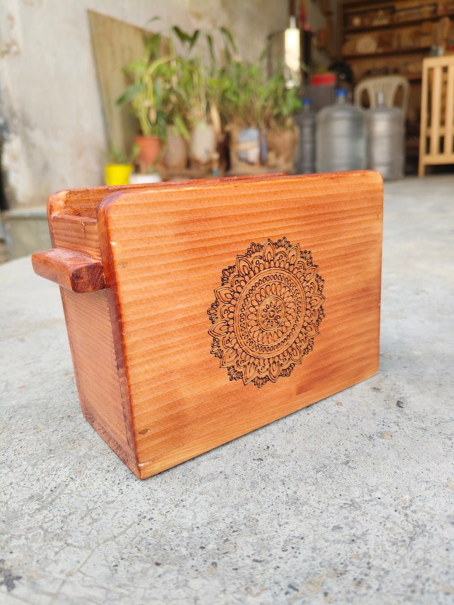 Wooden Cutlery Holder With Mandala Design | Kitchen Organiser – Kitchen Organizers on Brown Living™. SKU: Cutleryholder01. Img 7.