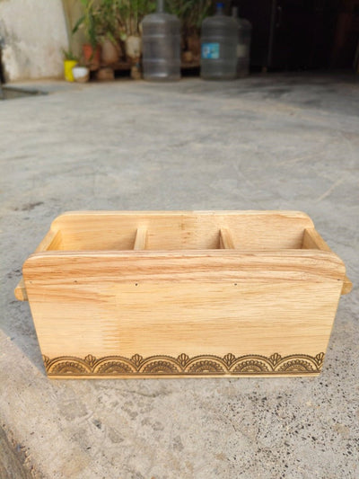 Wooden Cutlery Holder with Three Compartments – Kitchen Organizers on Brown Living™. SKU: Cutleryholder04. Img 4.