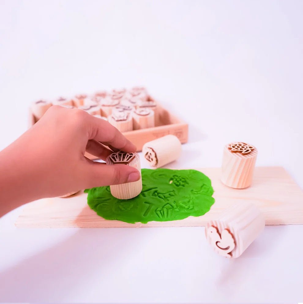 Wooden Double - Sided Letter - Alphabet Stamps – Learning & Educational Toys on Brown Living™. SKU: alphabetstamp. Img 3.