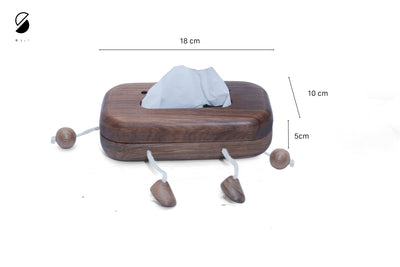 Wooden Face Tissue Box Holder | Eco - Friendly Tissue Box Cover for Home – Home Décor on Brown Living™. SKU: BTB. Img 5.