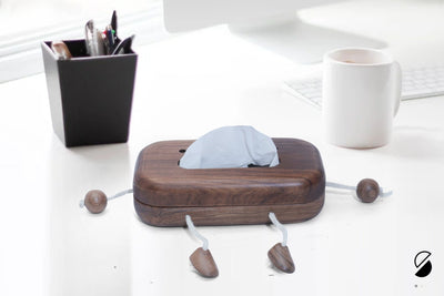 Wooden Face Tissue Box Holder | Eco - Friendly Tissue Box Cover for Home – Home Décor on Brown Living™. SKU: BTB. Img 4.