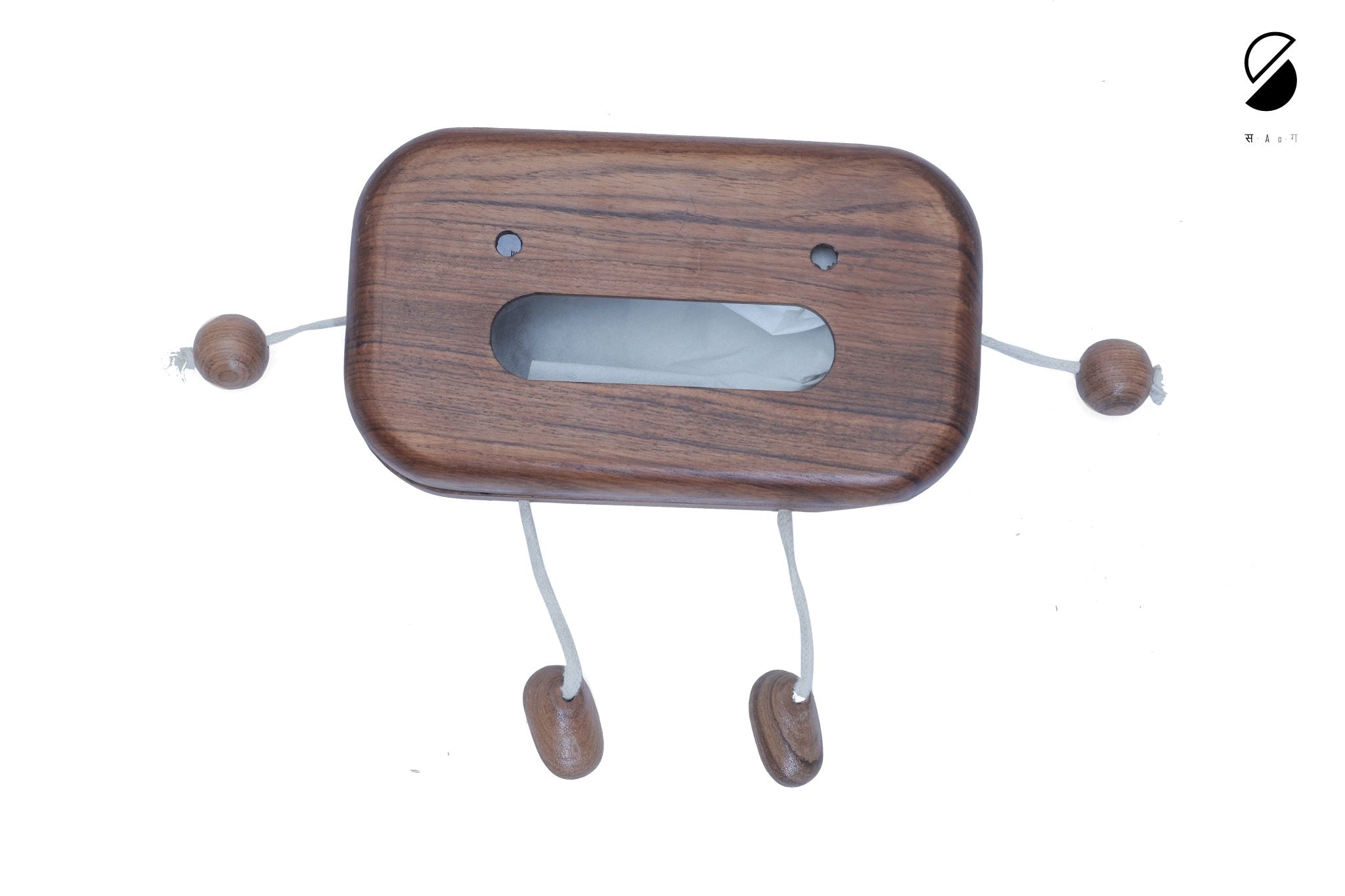 Wooden Face Tissue Box Holder | Eco - Friendly Tissue Box Cover for Home – Home Décor on Brown Living™. SKU: BTB. Img 3.