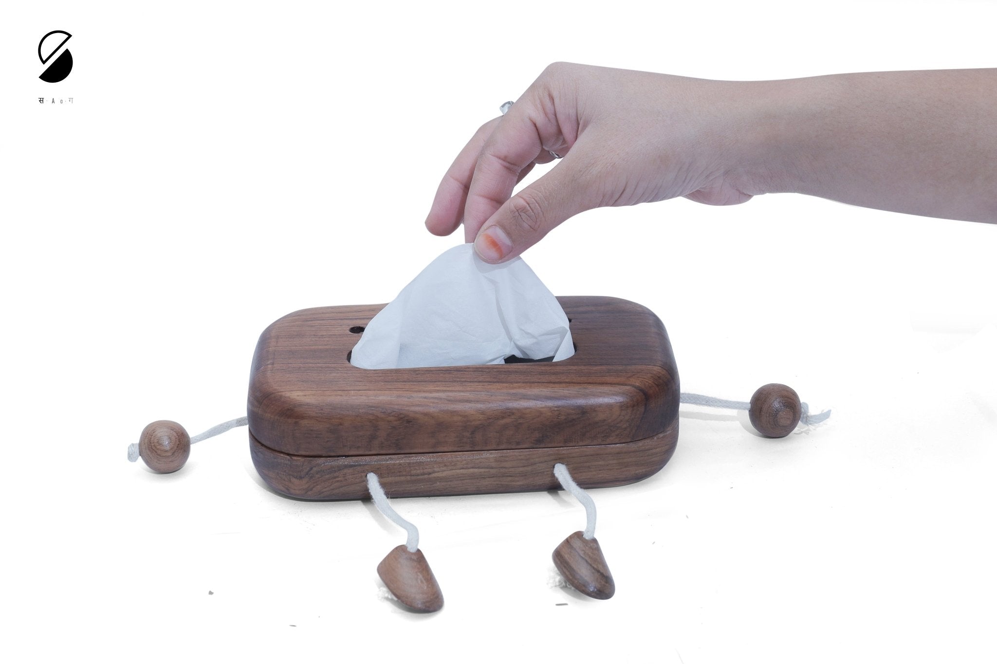 Wooden Face Tissue Box Holder | Eco - Friendly Tissue Box Cover for Home – Home Décor on Brown Living™. SKU: BTB. Img 2.