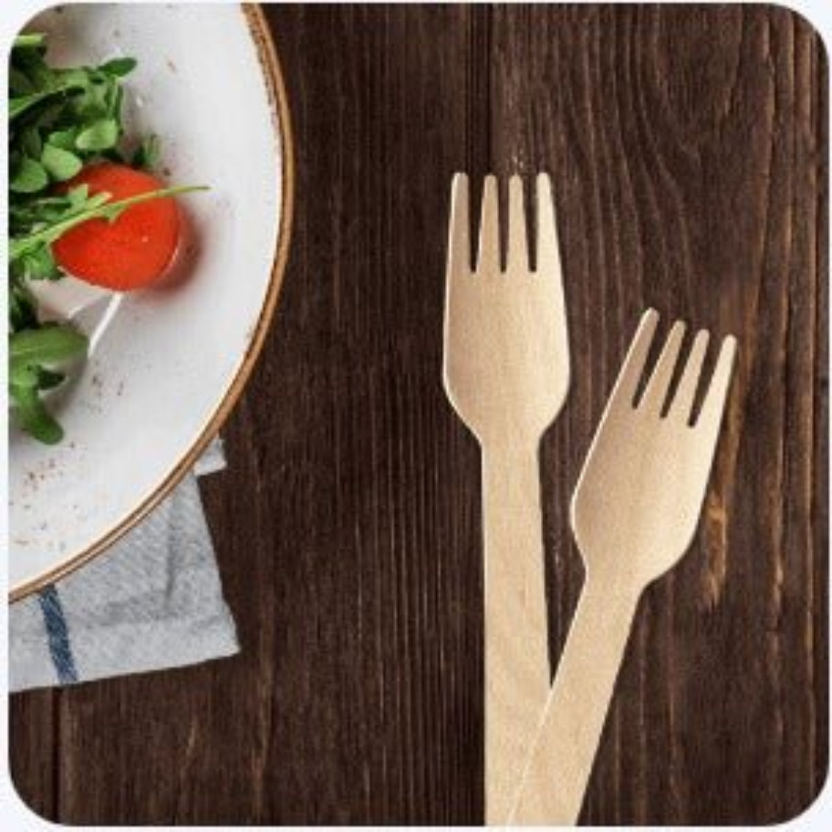 Wooden Fork Eco - Friendly Disposable Cutlery – Cutlery on Brown Living™. SKU: CLEC-56. Img 4.