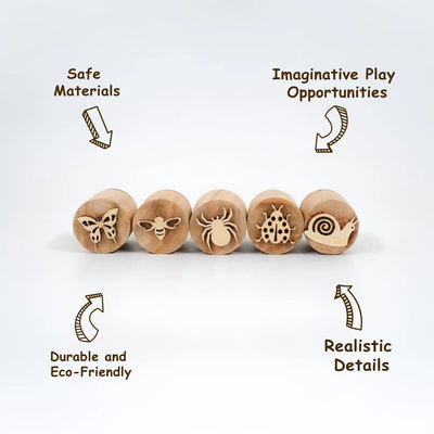 Wooden Insect Stamp Set – Eco - Friendly Montessori Toy for Toddlers – Learning & Educational Toys on Brown Living™. SKU: instectstmp. Img 3.