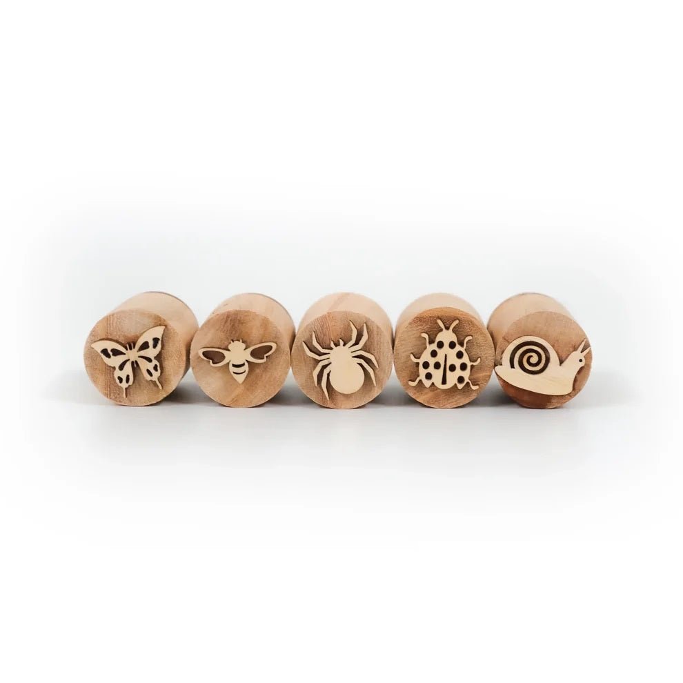 Wooden Insect Stamp Set – Eco - Friendly Montessori Toy for Toddlers – Learning & Educational Toys on Brown Living™. SKU: instectstmp. Img 1.
