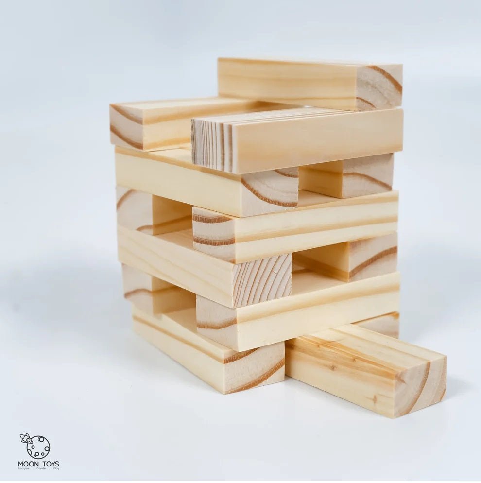 Wooden Jenga Game Tower – Classic Stack & Pull Game for Kids & Adults – Sets & Stacking Toys on Brown Living™. SKU: jenga. Img 4.