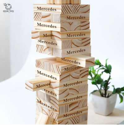 Wooden Jenga Game Tower – Classic Stack & Pull Game for Kids & Adults – Sets & Stacking Toys on Brown Living™. SKU: jenga. Img 2.