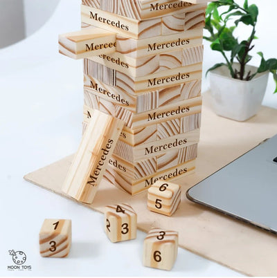 Wooden Jenga Game Tower – Classic Stack & Pull Game for Kids & Adults – Sets & Stacking Toys on Brown Living™. SKU: jenga. Img 3.