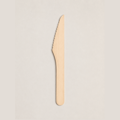 Wooden Knife 160 mm | Travel-Friendly Disposable Cutlery – Cutlery on Brown Living™. SKU: ORKO-19-WK. Img 1.