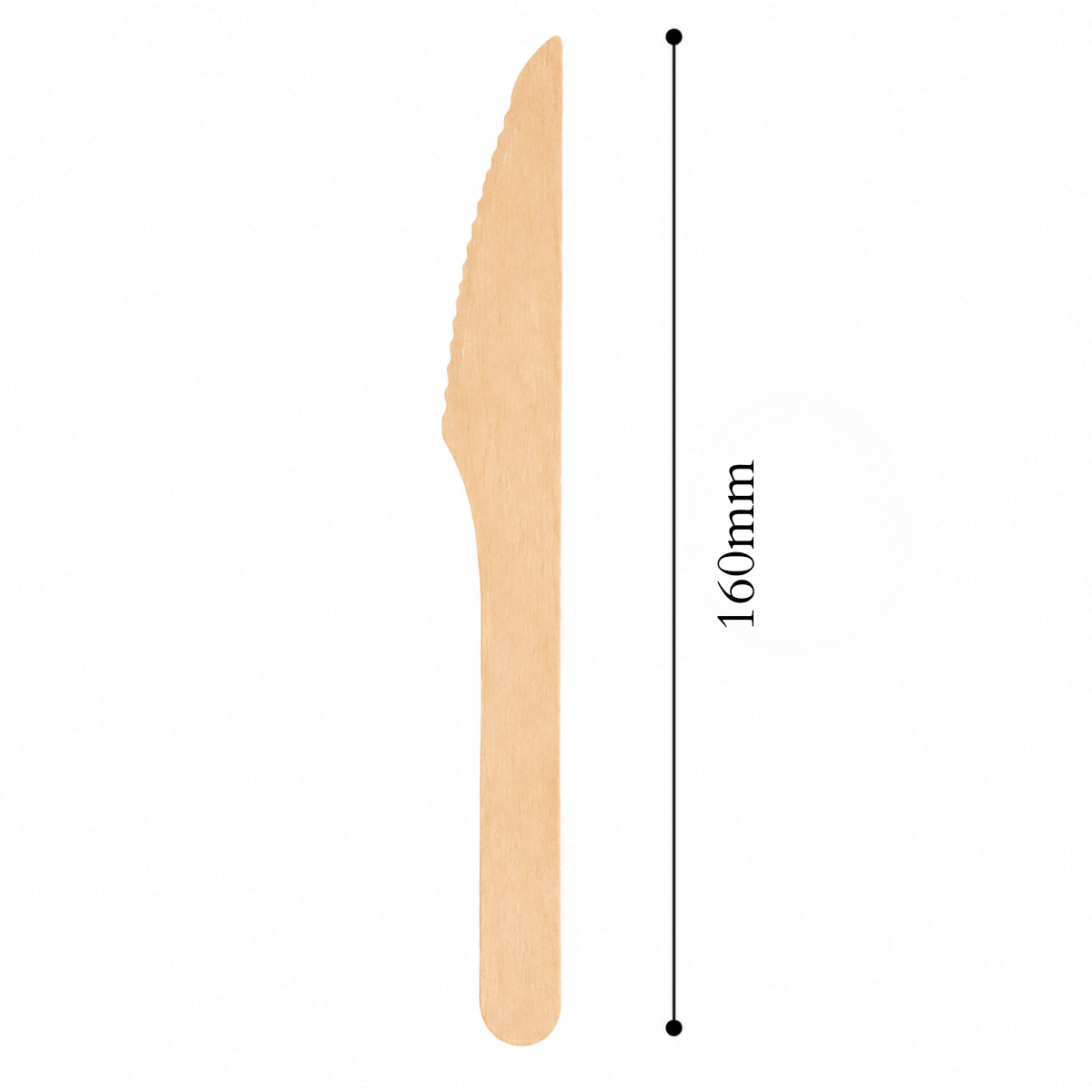 Wooden Knife 160 mm | Travel-Friendly Disposable Cutlery – Cutlery on Brown Living™. SKU: ORKO-20-WK. Img 3.