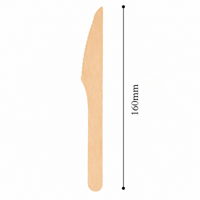 Wooden Knife 160 mm | Travel-Friendly Disposable Cutlery – Cutlery on Brown Living™. SKU: ORKO-20-WK. Img 3.