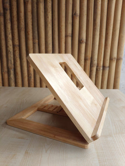 Wooden Laptop Stand – Ergonomic, Portable & Eco - Friendly – Desk Accessories on Brown Living™. SKU: LS002. Img 2.