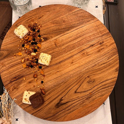Wooden Lazy Susan Rotating Serving Tray For Dining Table – Trays & Platters on Brown Living™. SKU: TLD-BL-27. Img 5.