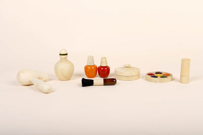 Wooden Makeup Play Set – Pretend Play Kit for Kids – Role & Pretend Play Toys on Brown Living™. SKU: WMUS. Img 4.