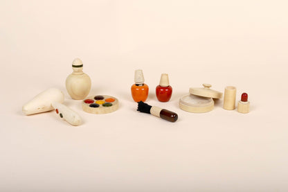 Wooden Makeup Play Set – Pretend Play Kit for Kids – Role & Pretend Play Toys on Brown Living™. SKU: WMUS. Img 3.