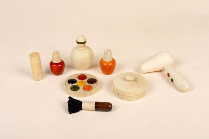 Wooden Makeup Play Set – Pretend Play Kit for Kids – Role & Pretend Play Toys on Brown Living™. SKU: WMUS. Img 1.