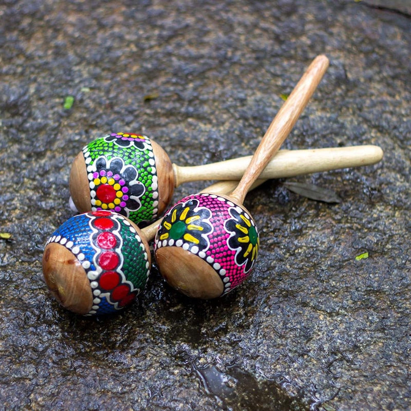 Wooden Maracas Shaker Painted | Verified Sustainable by Brown Living™