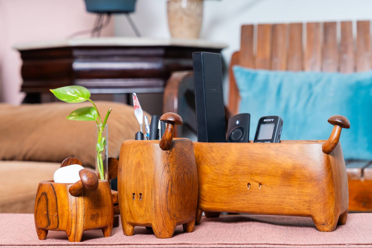Wooden Mushroom Organizer | Desk Storage Holder – Desk Organizers on Brown Living™. SKU: WCMT. Img 14.