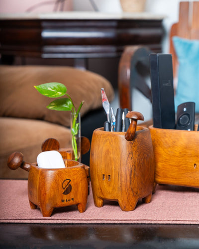 Wooden Mushroom Organizer | Desk Storage Holder – Desk Organizers on Brown Living™. SKU: WCMT. Img 15.