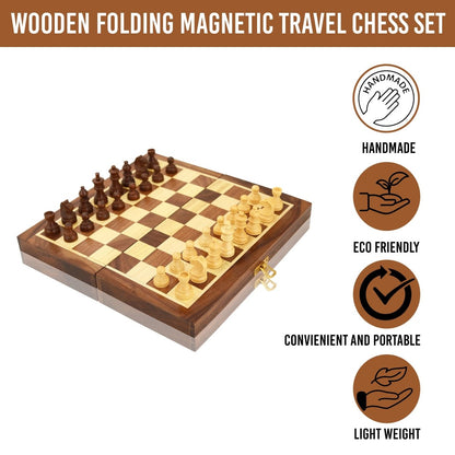 Wooden Non Magnetic Chess Set and foldable 10 inch chess game. – Learning & Educational Toys by Craft Cooper available on Brown Living™. . SKU: 1041 - CC. Img 11.