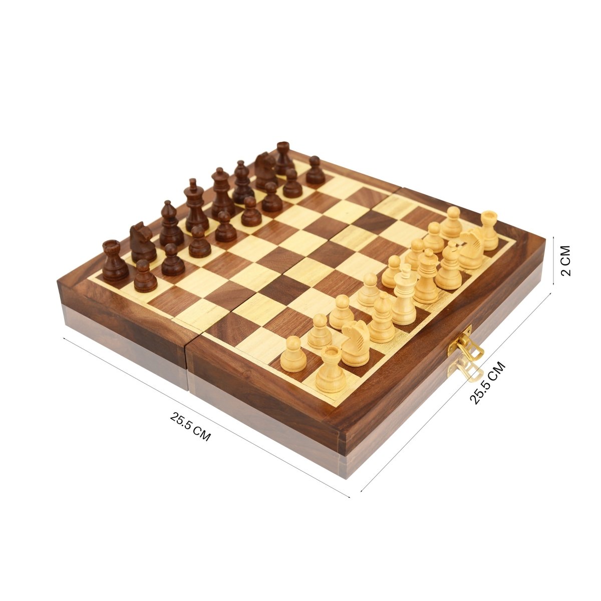 Wooden Non Magnetic Chess Set and foldable 10 inch chess game. – Learning & Educational Toys by Craft Cooper available on Brown Living™. . SKU: 1041 - CC. Img 2.